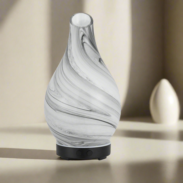 Devanti Aromatherapy Aroma Diffuser Essential Oil Humidifier LED Glass Marble